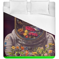 Astronaut Universe Planting Flowers Cosmos Jpg Duvet Cover (King Size)