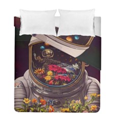 Astronaut Universe Planting Flowers Cosmos Jpg Duvet Cover Double Side (Full/ Double Size)