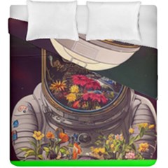 Astronaut Universe Planting Flowers Cosmos Jpg Duvet Cover Double Side (King Size)