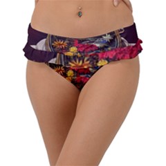 Astronaut Universe Planting Flowers Cosmos Jpg Frill Bikini Bottom