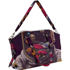 Astronaut Universe Planting Flowers Cosmos Jpg Canvas Crossbody Bag