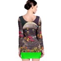 Astronaut Universe Planting Flowers Cosmos Jpg Long Sleeve Velvet Bodycon Dress View2