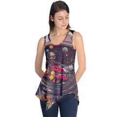 Astronaut Universe Planting Flowers Cosmos Jpg Sleeveless Tunic