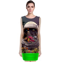 Astronaut Universe Planting Flowers Cosmos Jpg Classic Sleeveless Midi Dress