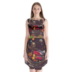 Astronaut Universe Planting Flowers Cosmos Jpg Sleeveless Chiffon Dress  