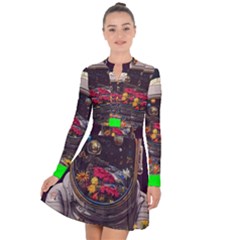 Astronaut Universe Planting Flowers Cosmos Jpg Long Sleeve Panel Dress