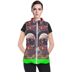 Astronaut Universe Planting Flowers Cosmos Jpg Women s Puffer Vest