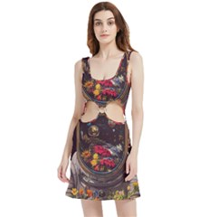 Astronaut Universe Planting Flowers Cosmos Jpg Velour Cutout Dress