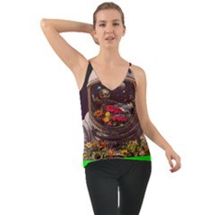 Astronaut Universe Planting Flowers Cosmos Jpg Chiffon Cami