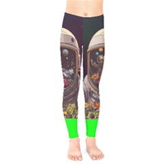 Astronaut Universe Planting Flowers Cosmos Jpg Kids  Leggings