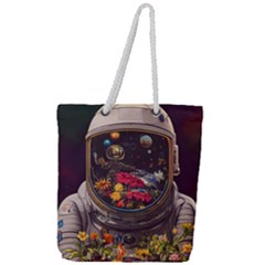 Astronaut Universe Planting Flowers Cosmos Jpg Full Print Rope Handle Tote (Large)