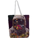 Astronaut Universe Planting Flowers Cosmos Jpg Full Print Rope Handle Tote (Large) View2