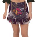 Astronaut Universe Planting Flowers Cosmos Jpg Fishtail Mini Chiffon Skirt View1