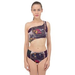 Astronaut Universe Planting Flowers Cosmos Jpg Spliced Up Two Piece Swimsuit