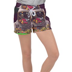 Astronaut Universe Planting Flowers Cosmos Jpg Velour Lounge Shorts