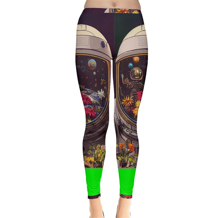 Astronaut Universe Planting Flowers Cosmos Jpg Inside Out Leggings