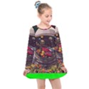 Astronaut Universe Planting Flowers Cosmos Jpg Kids  Long Sleeve Dress View1