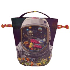 Astronaut Universe Planting Flowers Cosmos Jpg Drawstring Bucket Bag