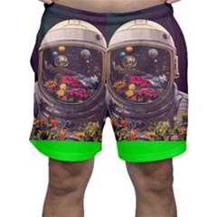 Astronaut Universe Planting Flowers Cosmos Jpg Men s Shorts