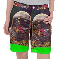 Astronaut Universe Planting Flowers Cosmos Jpg Pocket Shorts