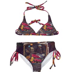 Astronaut Universe Planting Flowers Cosmos Jpg Kids  Classic Bikini Set