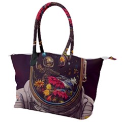 Astronaut Universe Planting Flowers Cosmos Jpg Canvas Shoulder Bag