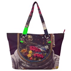 Astronaut Universe Planting Flowers Cosmos Jpg Full Print Shoulder Bag