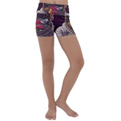 Astronaut Universe Planting Flowers Cosmos Jpg Kids  Lightweight Velour Yoga Shorts