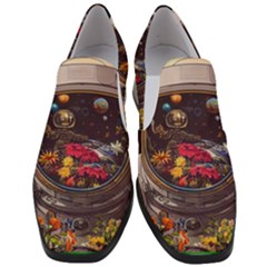 Astronaut Universe Planting Flowers Cosmos Jpg Women Slip On Heel Loafers