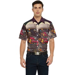 Astronaut Universe Planting Flowers Cosmos Jpg Men s Short Sleeve Pocket Shirt 