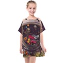 Astronaut Universe Planting Flowers Cosmos Jpg Kids  One Piece Chiffon Dress View1