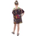 Astronaut Universe Planting Flowers Cosmos Jpg Kids  One Piece Chiffon Dress View2