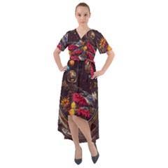 Astronaut Universe Planting Flowers Cosmos Jpg Front Wrap High Low Dress