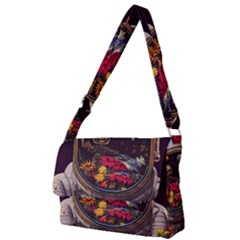 Astronaut Universe Planting Flowers Cosmos Jpg Full Print Messenger Bag (L)