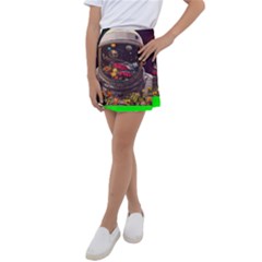 Astronaut Universe Planting Flowers Cosmos Jpg Kids  Tennis Skirt