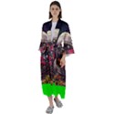 Astronaut Universe Planting Flowers Cosmos Jpg Maxi Satin Kimono View1