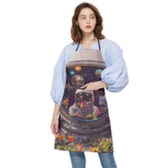 Astronaut Universe Planting Flowers Cosmos Jpg Pocket Apron