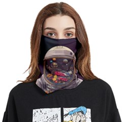 Astronaut Universe Planting Flowers Cosmos Jpg Face Covering Bandana (Two Sides)