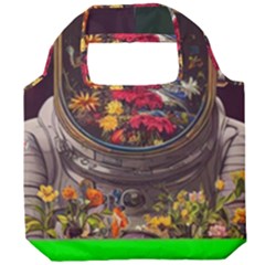 Astronaut Universe Planting Flowers Cosmos Jpg Foldable Grocery Recycle Bag