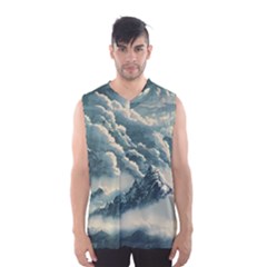 Mountains Alps Nature Clouds Sky Fresh Air Men s Basketball Tank Top by Pakemis