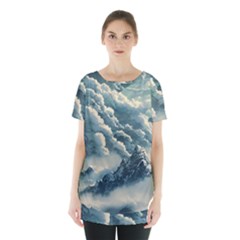 Mountains Alps Nature Clouds Sky Fresh Air Skirt Hem Sports Top by Pakemis