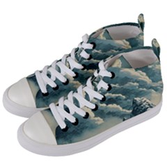 Mountains Alps Nature Clouds Sky Fresh Air Women s Mid-top Canvas Sneakers by Pakemis