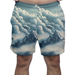 Mountains Alps Nature Clouds Sky Fresh Air Men s Shorts