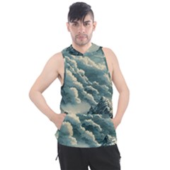 Mountains Alps Nature Clouds Sky Fresh Air Men s Sleeveless Hoodie by Pakemis