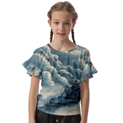 Mountains Alps Nature Clouds Sky Fresh Air Kids  Cut Out Flutter Sleeves by Pakemis