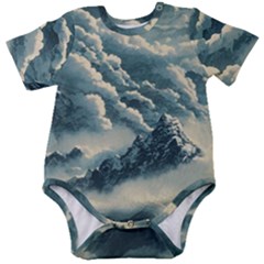 Mountains Alps Nature Clouds Sky Fresh Air Baby Short Sleeve Onesie Bodysuit by Pakemis