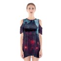 Haunted House Halloween Cemetery Moonlight Shoulder Cutout One Piece Dress View1