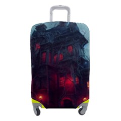 Haunted House Halloween Cemetery Moonlight Luggage Cover (small) by Pakemis