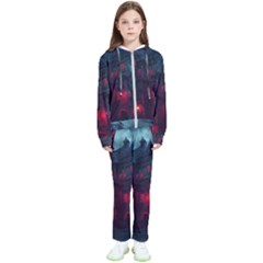 Haunted House Halloween Cemetery Moonlight Kids  Tracksuit by Pakemis