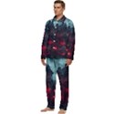 Haunted House Halloween Cemetery Moonlight Men s Long Sleeve Velvet Pocket Pajamas Set View3